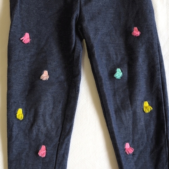 carter's denim look leggings with colorful tassel details 2T toddler girls - Picture 2 of 6